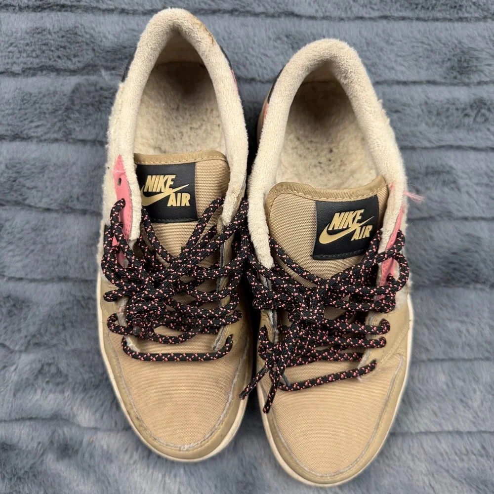 Nike Air Jordan 1 Retro Low NS Sherpa Fleece Beige Pink AQ0828-200 Womens 6.5